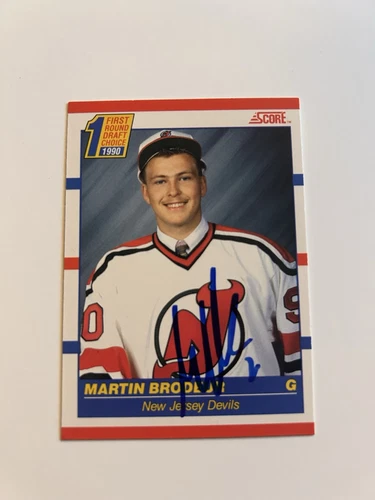 Martin Brodeur Signed 1990/91 Score New Jersey Devils Card # 439 (RC)