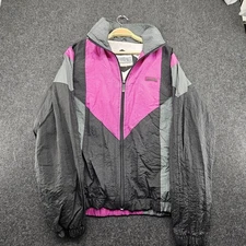 Windbreaker brand full zip jacket vintage 80s 90s sporty retro women's Sz Xl 