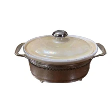 VTG Fraunfelter Royal Rochester Oven Casserole Iridescent SIGNED serving Retro