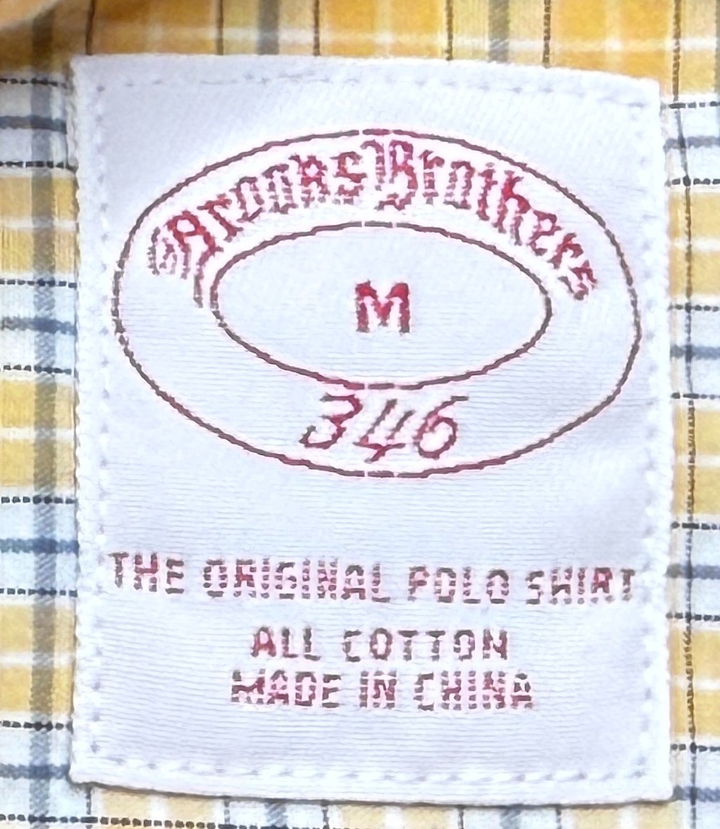 Brooks Brothers 346 Men's Logo Front Button Down Long Sleeve Check Shirt Size M thumbnail 5