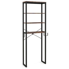 Freestanding Bathroom Organizer 4-Tier Over the Toilet Storage Rack  Rustic