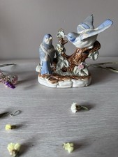 Blue Jay Porcelain Bird Figurine Ornament