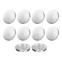 10 StüCk MetallknöPfe Zum NäHen,Rund,Flach,25Mm,Legierungsknopf,Silberfarben