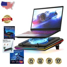 High-Performance Laptop Cooler V12, 5.5" Turbofan, RGB Lighting, LCD, 36W Power