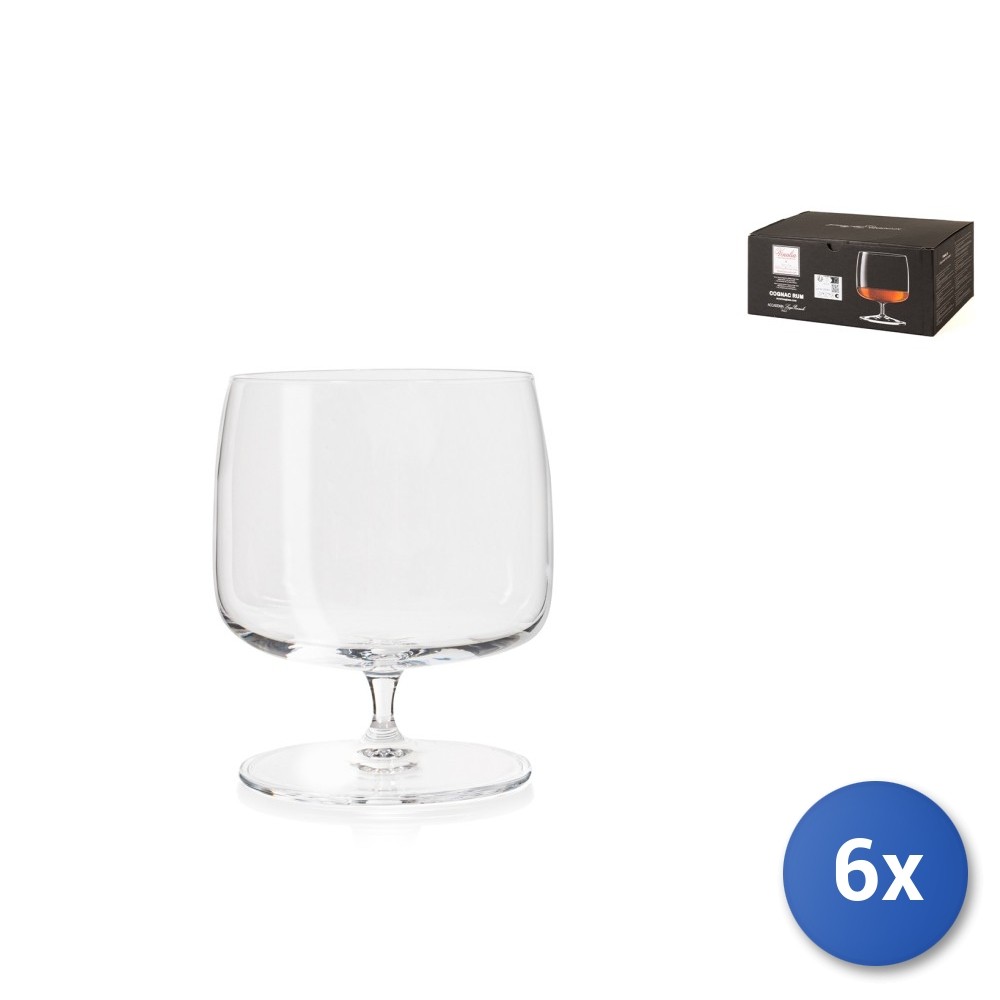6X Transparent Glass Vinalia Goblets For Rum/Cognac, 50Cl
