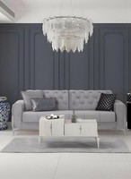 Dreisitzer Sofa 3 Sitzer Polstersofa Grau Couch Sofa Stoffsofa Modern