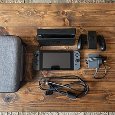 Nintendo Switch HAC-001 Console Bundle Grey Dock Power Adapter HDMI Carry Case