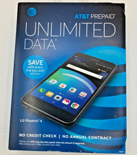 Sealed LG Phoenix 4 Smartphone 4G LTE Android 7.1 OS 16GB Black AT T Prepaid