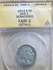 1913 S Type 1 - Buffalo Nickel 5C - ANACS