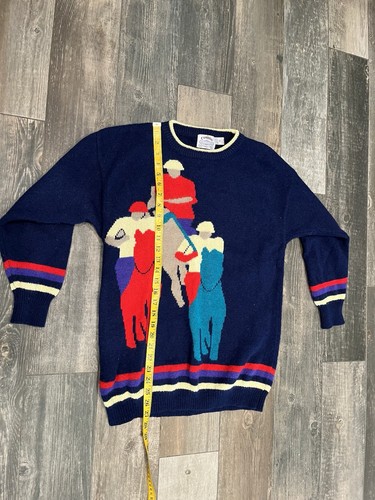 Maglione Cambridge Dry Goods Vintage Lana Cavallo Polo Jockey Equitazione Medium - Foto 7 di 10