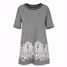 LE LIS WOVEN STRETCH T-SHIRT STYLE DRESS