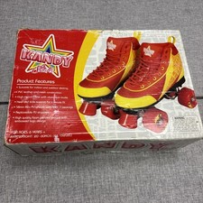 KANDY Ruby Red Luscious Leather Roller Skating Derby Skates Girls Size 3