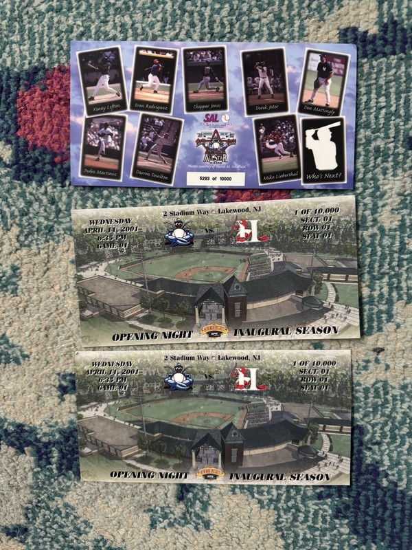 Baseball South Atlantic League All Star Game Postcard Blueclaws Postcards 2001