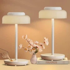 QiMH Battery Operated LED Table Lamp, 5000mAh Rechargeable Cordless Lamp Set ...