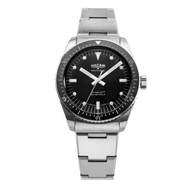 Vulcain Skindiver Nautique Bracelet Black White Luminous 38mm Automatic