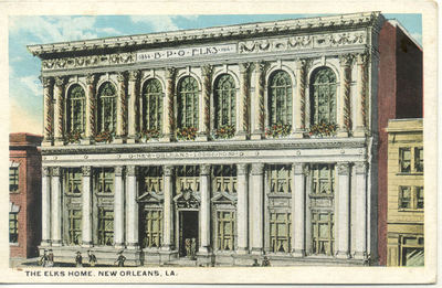 OLD POST CARD USA ETATS-UNIS NEW ORLEANS LA THE ELKS HOME