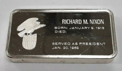 Franklin Mint 1000 Grains .925 Silver Bar - Richard M. Nixon SB19