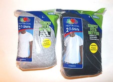 Fruit of the Loom 2 Pack T-Shirts  Black Or  Gray Size 3XL 54-56 NIP