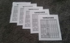 Double Sided Yardzee Farkle Laminated Scorecards Set of 5 for Yard Dice Games