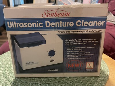Sunbeam Electric Ultrasonic Denture Cleaner Vintage Retro 1986 Model 4220