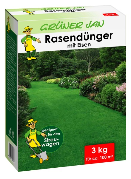 GrüNer Jan RasendüNger 3 Kg FüR Ca 100M² DüNger Rasen Rasenpflege MoosverdräNger-image