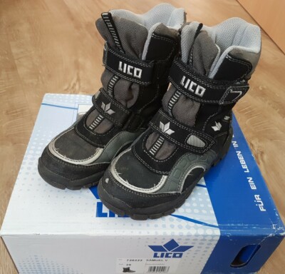 Winterstiefel Gr. 29, LICO, warm, schwarz grau, Jungs, Klettververschluss