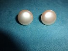 Beautiful Vintage Trifari Pearl off White Large Round Clip On Earrings — photo 2