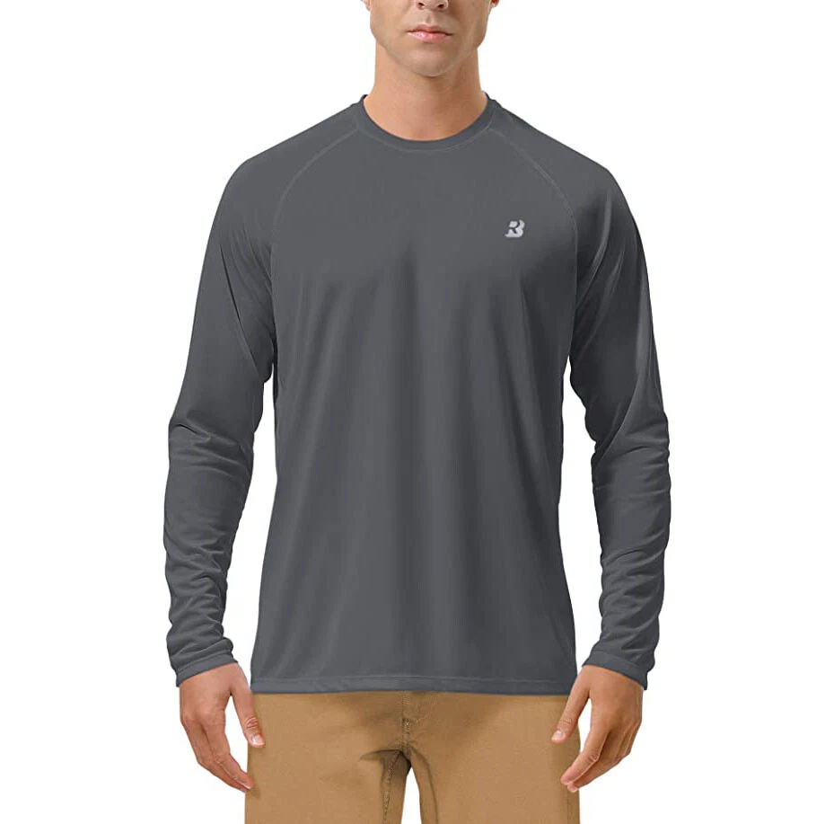 Roadbox Mens UPF 50+ Fishing Long Sleeve UV Sun Protection Tee