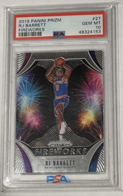 2019 Panini Prizm FIREWORKS RJ Barrett ROOKIE #27 PSA 10 KNICKS Nba