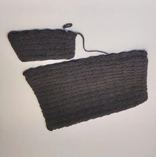 Clutch Vintage Crochet Cord Lined 12x8" w Attached Change Purse