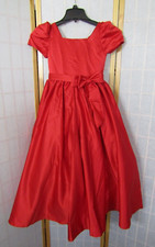 NWT Dideyttawl Red Satin Lace Up Back Net Slip Maxi Formal Dress Youth 10-12