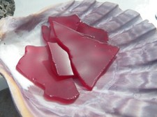 Sea Glass, Set of Large Red, Wavy on Under Side
