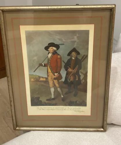 Antique Golf To The Society of Golfers At Blackheath Framed Print