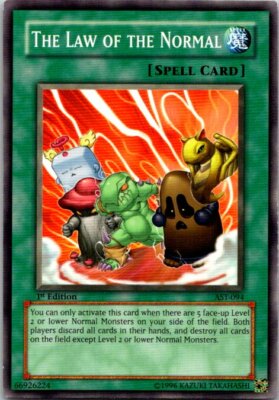 yugioh law of the normal deck The Law Of The Normal AST-094 Yu-Gi-Oh! Light Play 1st Edition