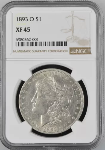 1893 O MOrgan SIlver Dollar $1 NGC XF45 6980362-001
