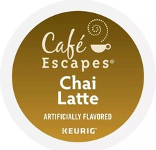Cafe Escapes Chai Latte, Keurig K-Cup Pods, 18 Count