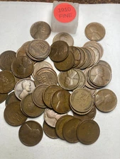 1910 (P) LINCOLN WHEAT CENT PENNY ROLL, "ALL COINS IN "FINE" CONDITION" 50 coins
