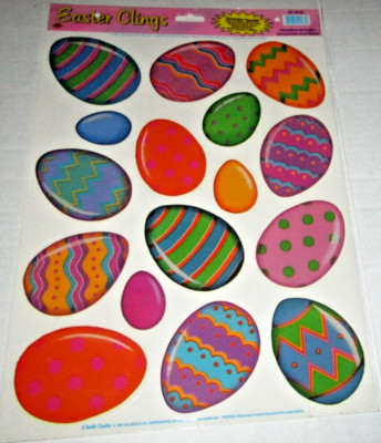 EASTER  Window Clings ~ COLORFUL EASTER EGGS
