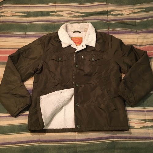 Levis Sherpa Fleece Lined Army Green 