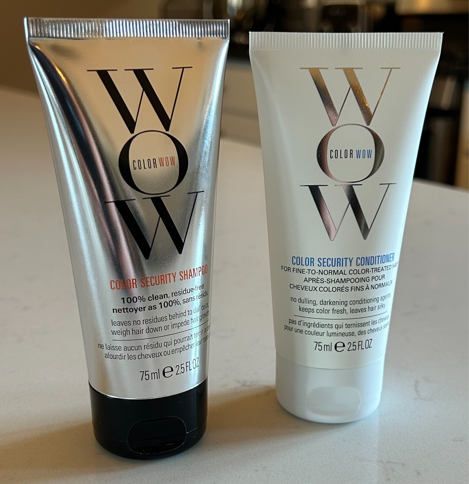 Champú acondicionador Color Wow Color Security dúo cabello fino a normal 2,5 oz cada uno