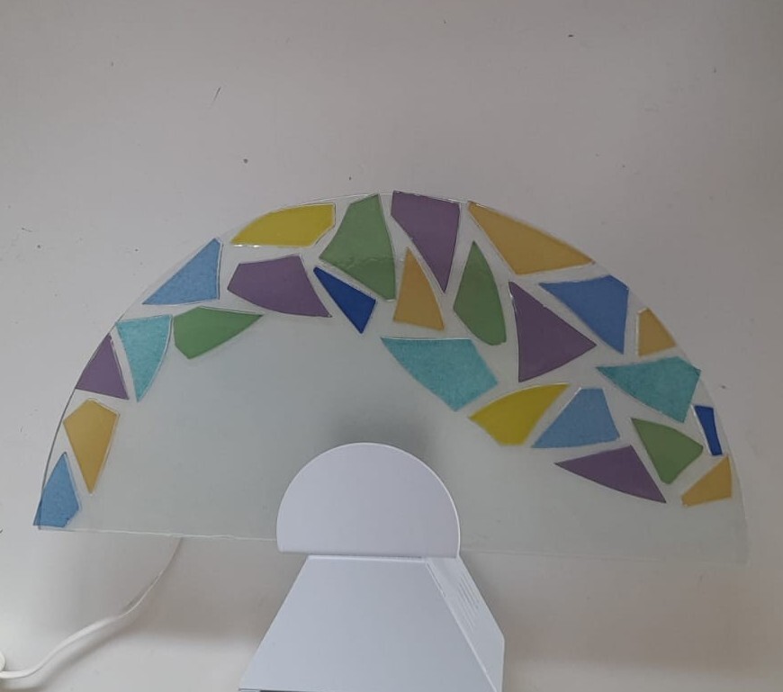 Lampada da Tavolo Vetro di Murano Vintage Bianca Abatjour E14 Originale