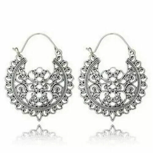 Boho 925 Silver Ear Hook Earrings Drop Dangle Women Wedding Party Jewelry Gifts - Picture 1 of 2