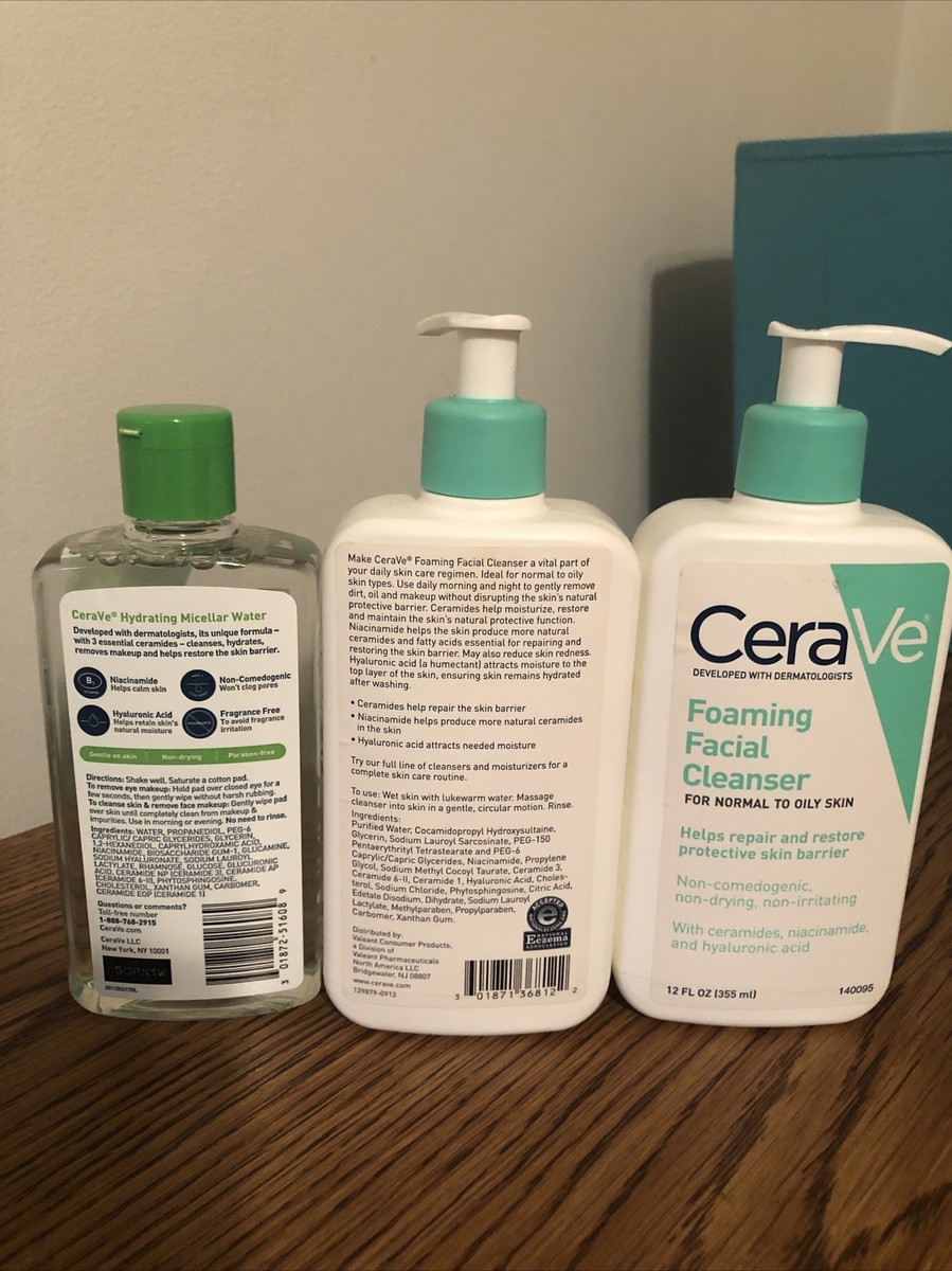 CeraVe Foaming Facial Cleanser 3本セット CeraVe Foaming Facial Cleanser, Daily Face Wash for Normal