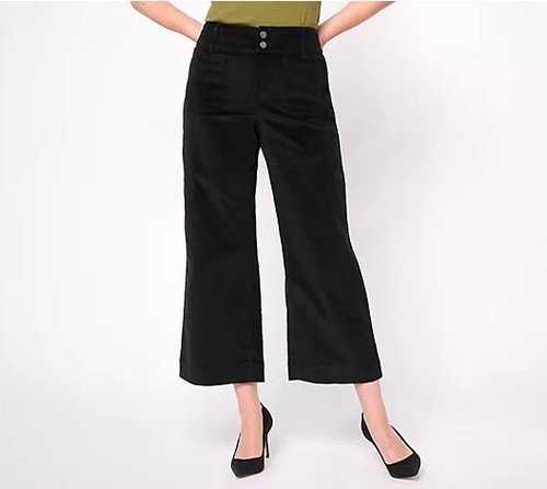 Studio Park x Amy Stran Wide-Leg Corduroy Pant A620521 Black Petite Size 6 New - Picture 2 of 8