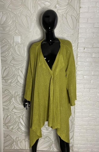 Zuza Bart Olive Knit Linen Cardigan One Size
