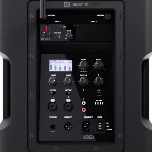 LD Systems ANNY 10 HHD B4.7 10" Bluetooth PA DJ Speaker System w Microphone - Picture 9 of 12