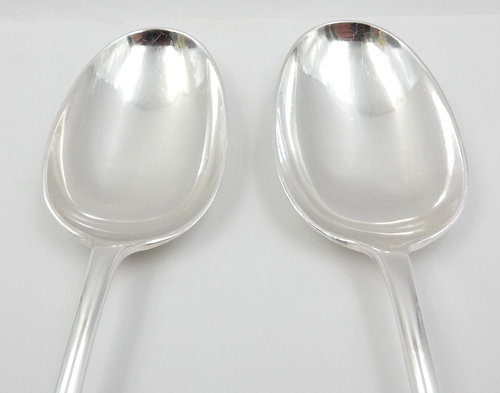 LOT VINTAGE DE 2 CUILLÈRES DE SERVICE ATKIN BROS. EP A1 POINÇON ARGENT 9", Royaume-Uni - Photo 2/13