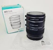 Movo MT-S68 AF Chrome Macro Extension Tube Set for Sony Alpha DSLR Camera
