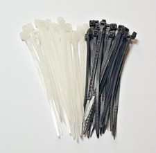 Mini cable Ties - Black  White 50 Pack - 60mm - Easily secure cables - Free P&P