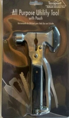 TEXSPORT ALL PURPOSE UTILITY TOOL WITH POUCH GREAT FOR CAMPING & SURVIVAL. @@@@@